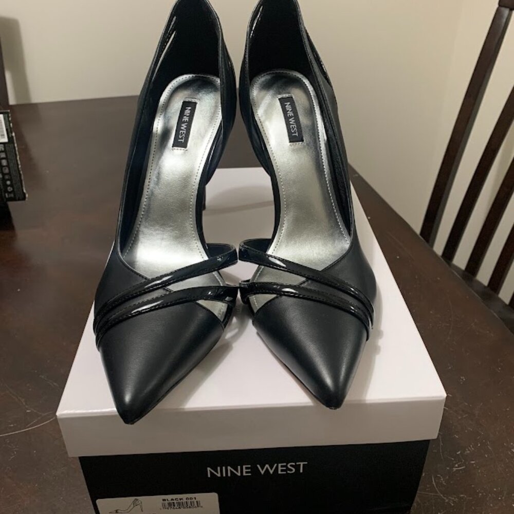 nine west size 12 black half d'orsay findme high heels